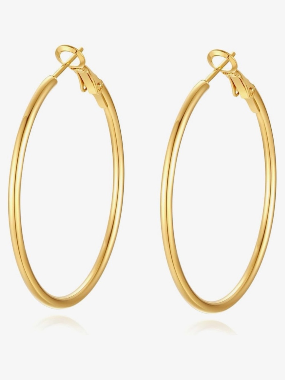 ⭐️FINAL PRICE 40MM Stainless Steel Classic Hoop Earrings - 40MM - Picture 4 of 10
